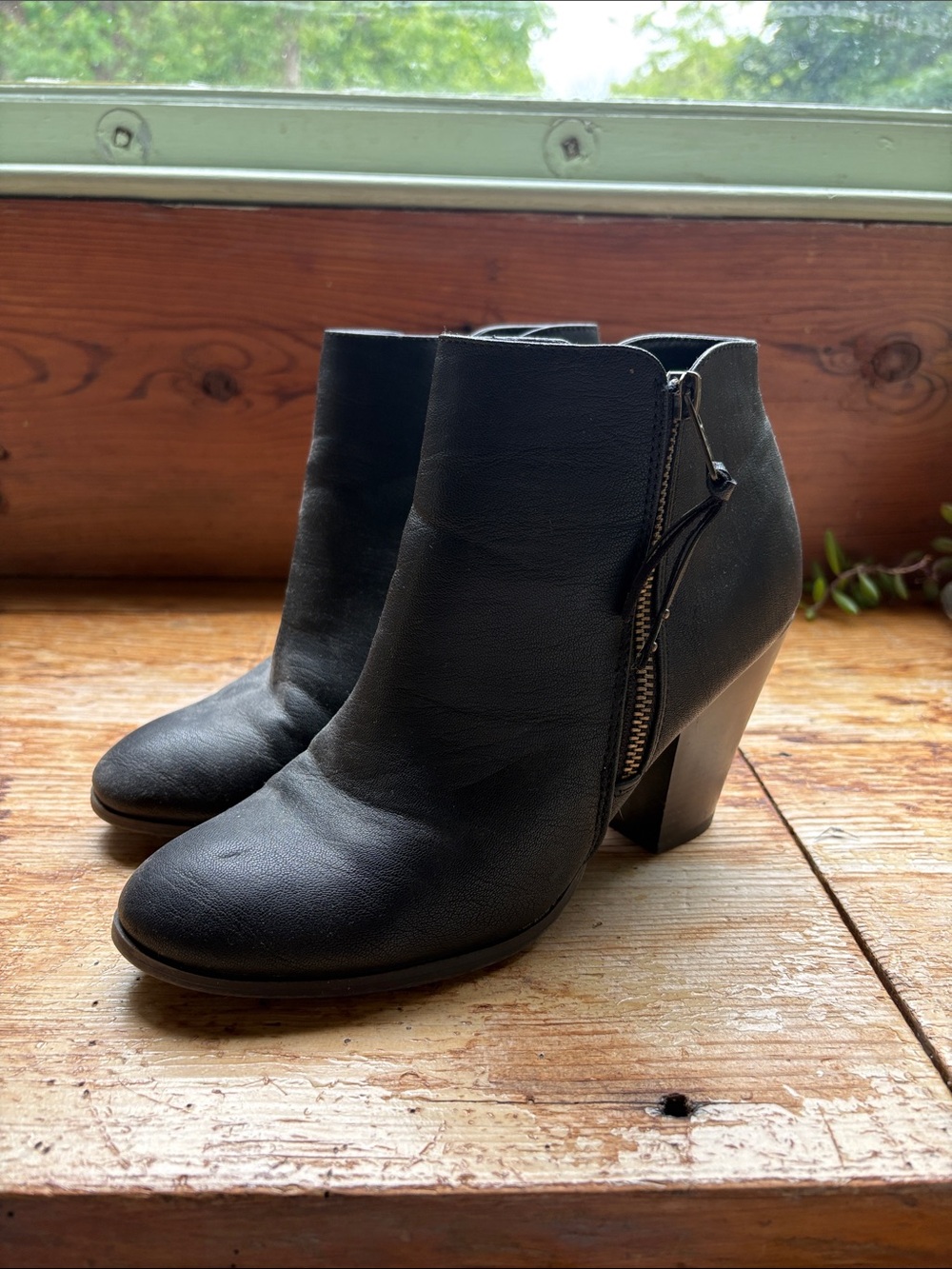 Charlotte Russe Black Ankle Booties with Side Zip Detail